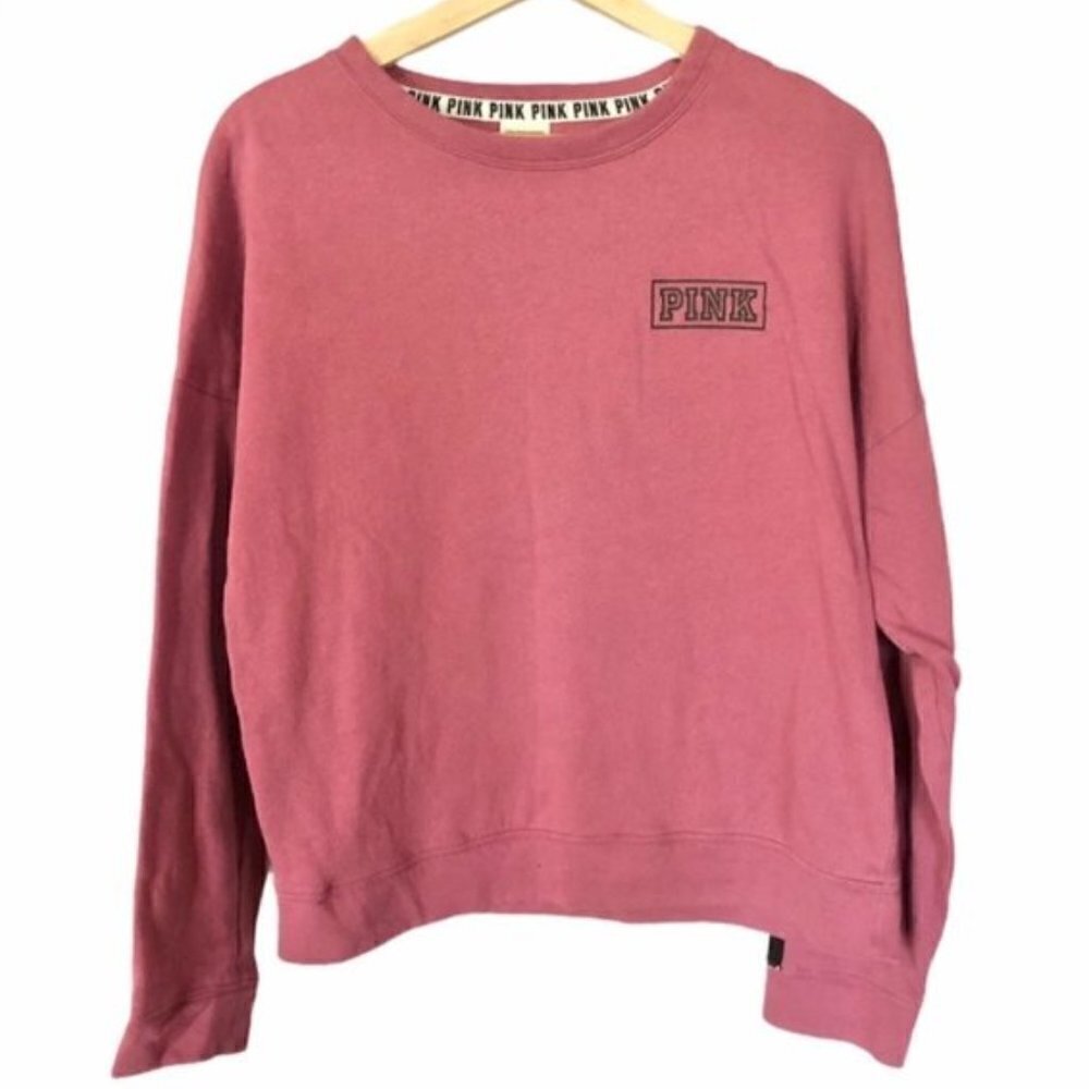 PINK Victoria's Secret Raspberry Pink Logo Crew Neck Sweatshirt S